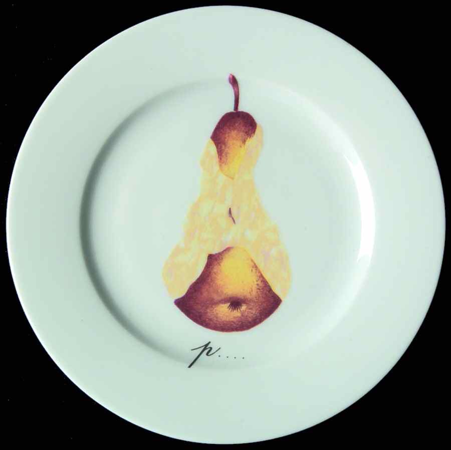 Pears Canape Plate by Porcelaine de Sologne-1