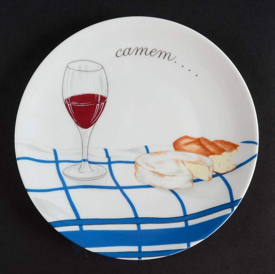 Camembert Canape Plate by Porcelaine de Sologne-1
