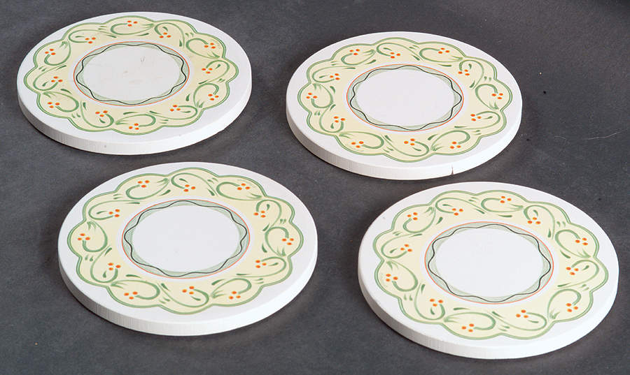 Italian Vine Round (Thirsty) Stone Coaster - Set of 4 by Pfaltzgraff-1