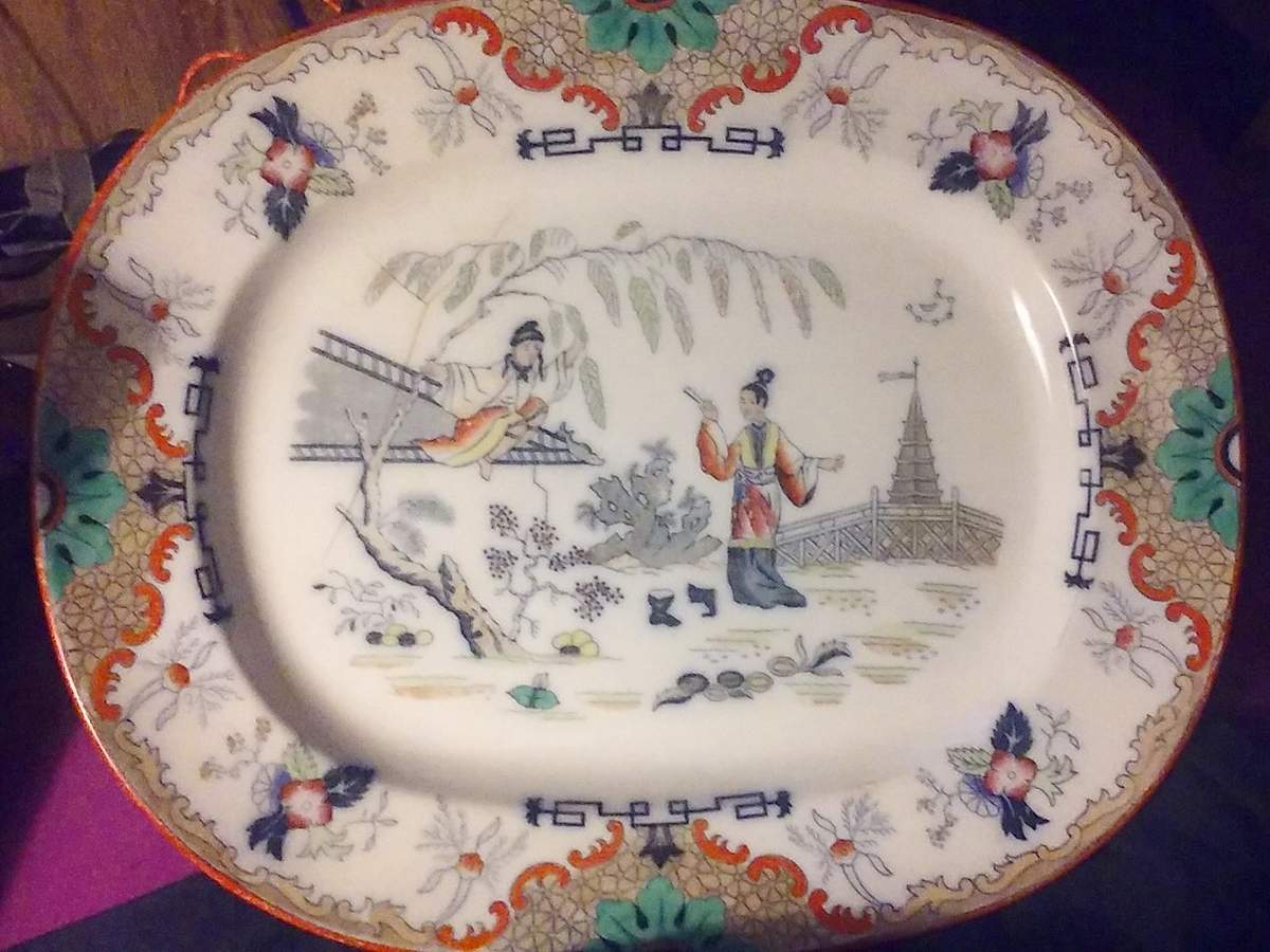 Timor 12" Oval Serving Platter by Petrus Regout & Co-1