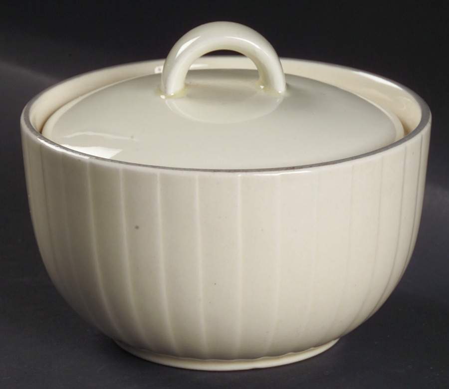 Cresta Cream Sugar Bowl & Lid by Poole Pottery-1