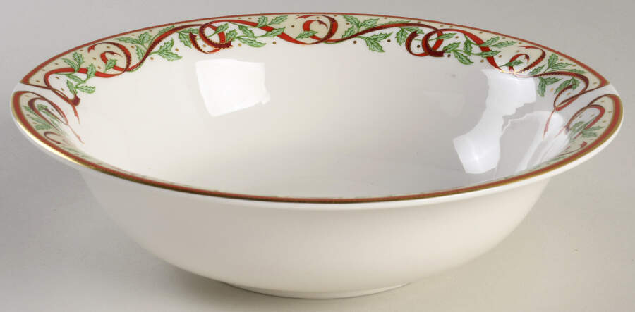 Winter Festival (On White) 9" Round Vegetable Bowl by Pickard-1