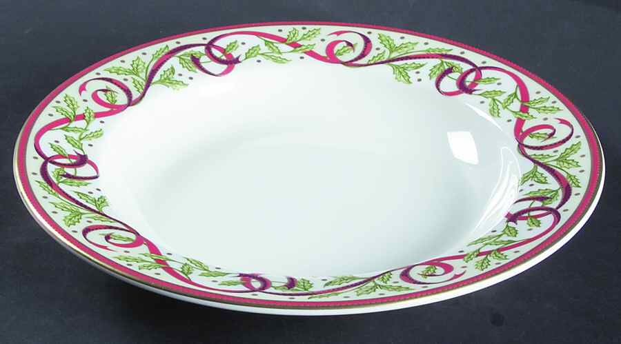 Winter Festival (On White) Rim Soup Bowl by Pickard-1