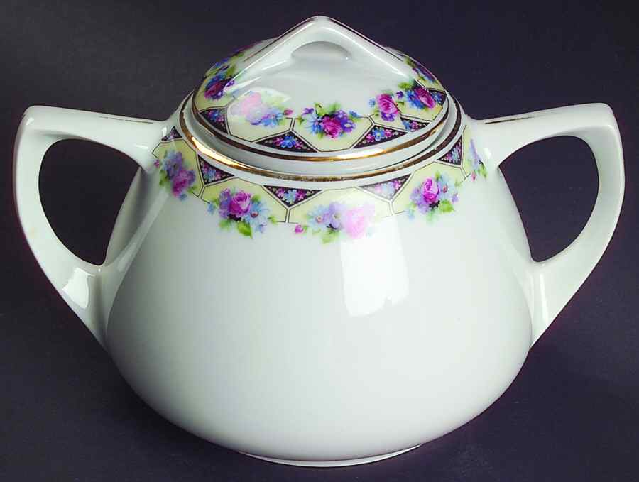 1656 Sugar Bowl & Lid by Porcelain Union-1