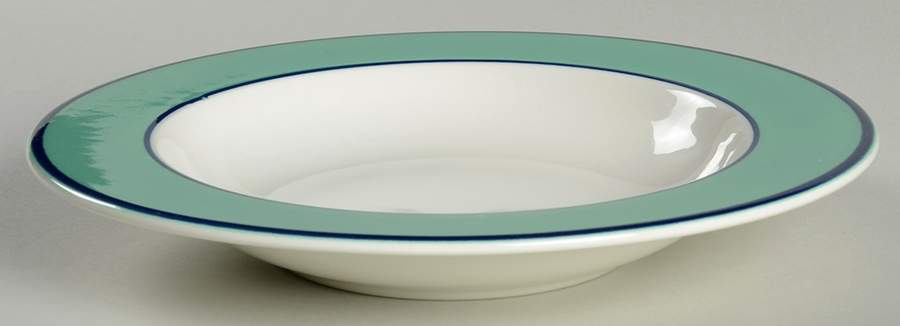 Spa Jade Green Rim Soup Bowl by Pagnossin-1
