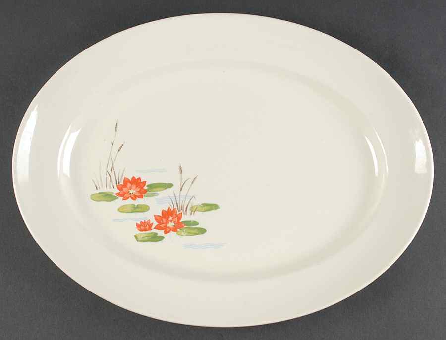 PCP218 13" Oval Serving Platter by Paden City-1