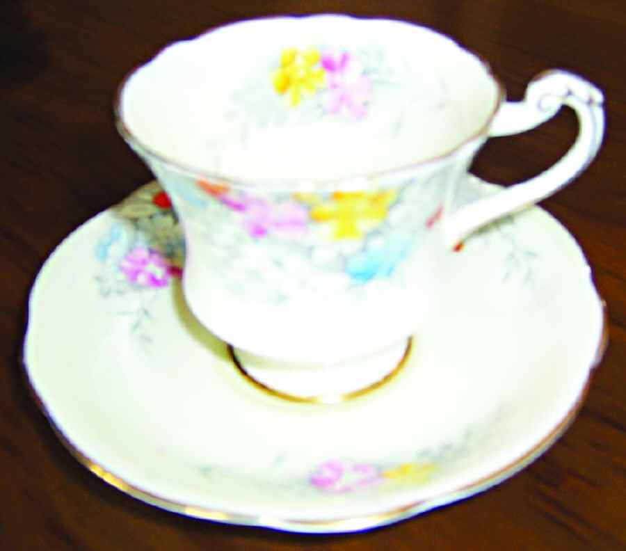 Wallflower Footed Cup & Saucer Set by Paragon-1