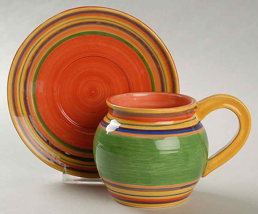 Santa Fe Flat Cup & Saucer Set by Pacific Rim-1