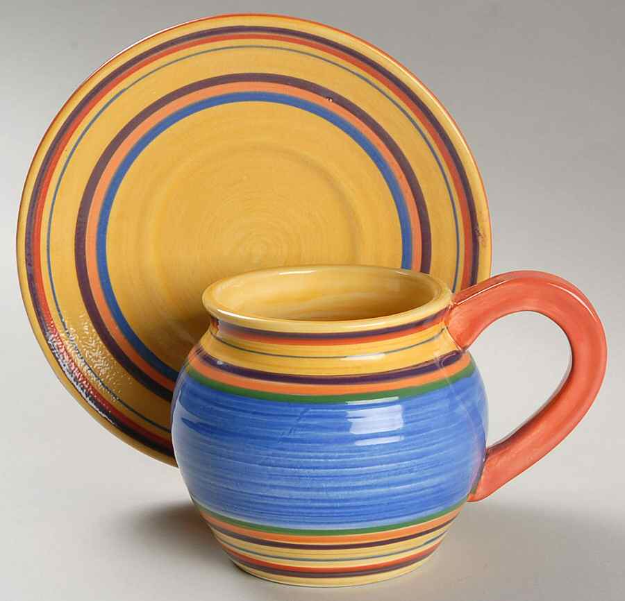 Santa Fe Flat Cup & Saucer Set by Pacific Rim-1