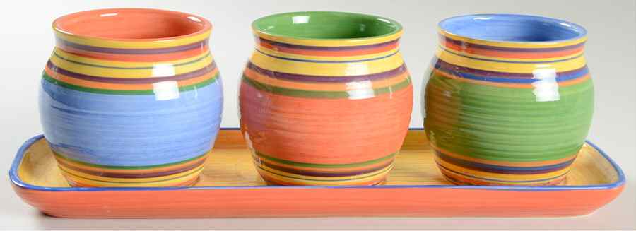 Santa Fe (3 Pots,1 Tray) Herb Pots & Tray by Pacific Rim-1