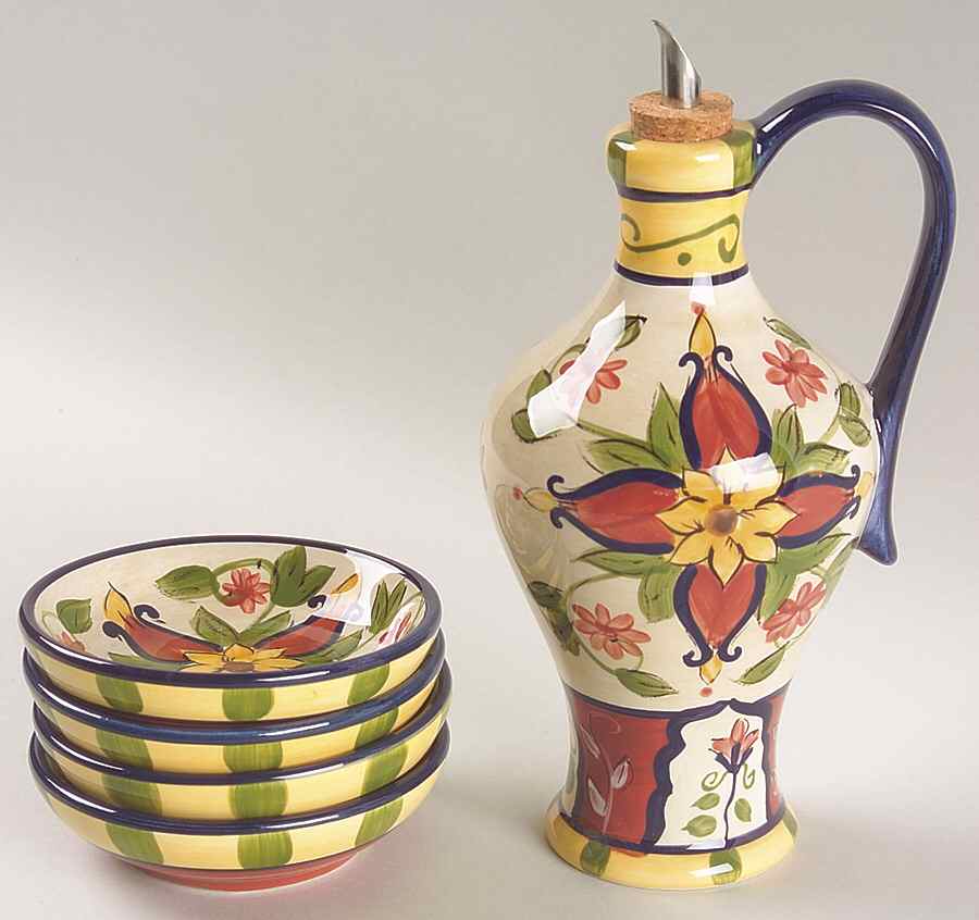 Vallarta Oil Jar & Drizzler with 4 Dipping Bowls by Pier 1-1
