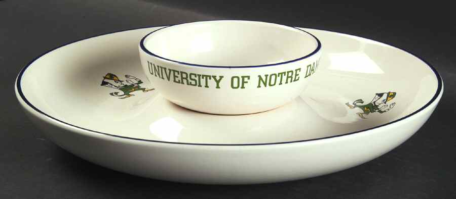 Notre Dame (2 Piece) Chip & Dip Set by Pfaltzgraff-1