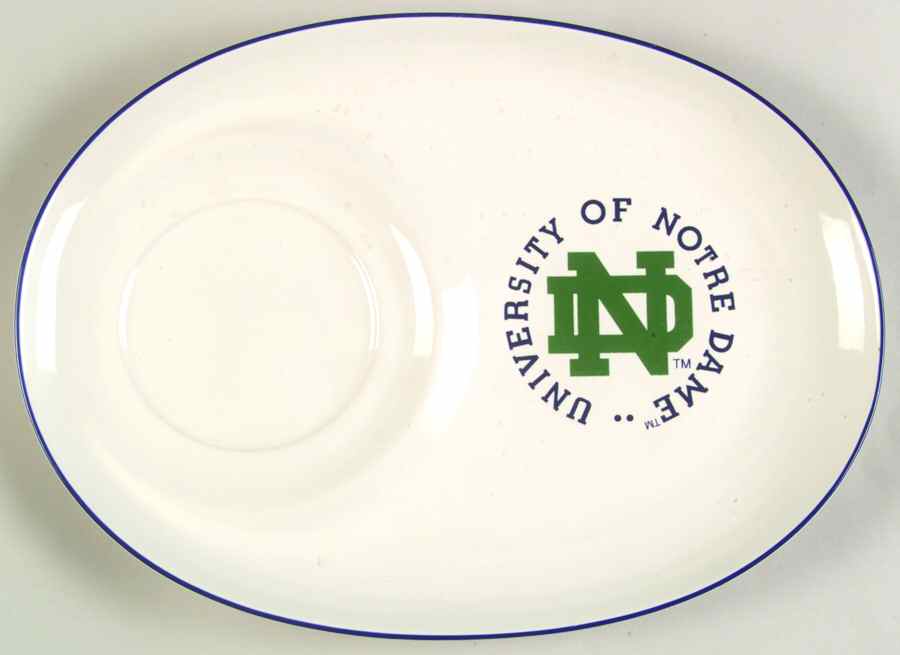 Notre Dame Oval Snack Tray by Pfaltzgraff-1