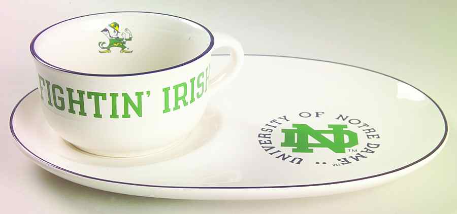 Notre Dame Snack Tray & Soup Mug Set by Pfaltzgraff-1