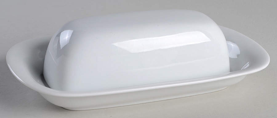 Great White Collection (Rim Shape) 1/4 Lb Covered Butter by Pottery Barn China-1