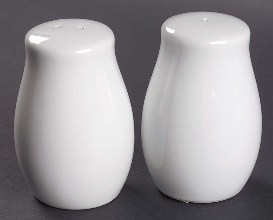 Great White Collection (Rim Shape) Salt & Pepper Set by Pottery Barn China-1