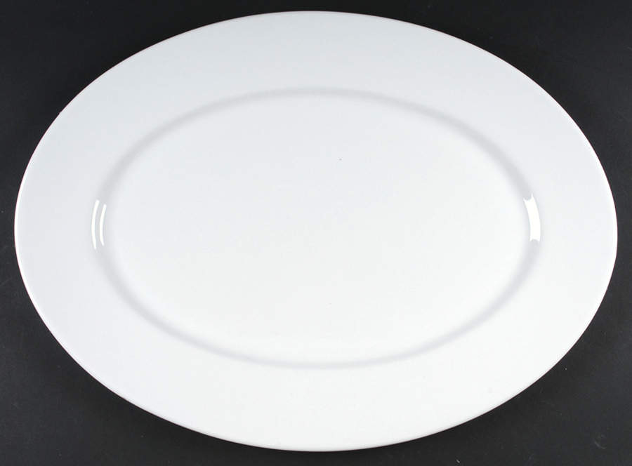 Great White Collection (Rim Shape) 21" Oval Serving Platter by Pottery Barn China-1