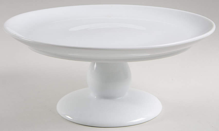 Great White Collection (Rim Shape) 11" Diameter Pedestal Cake Stand by Pottery Barn China-1