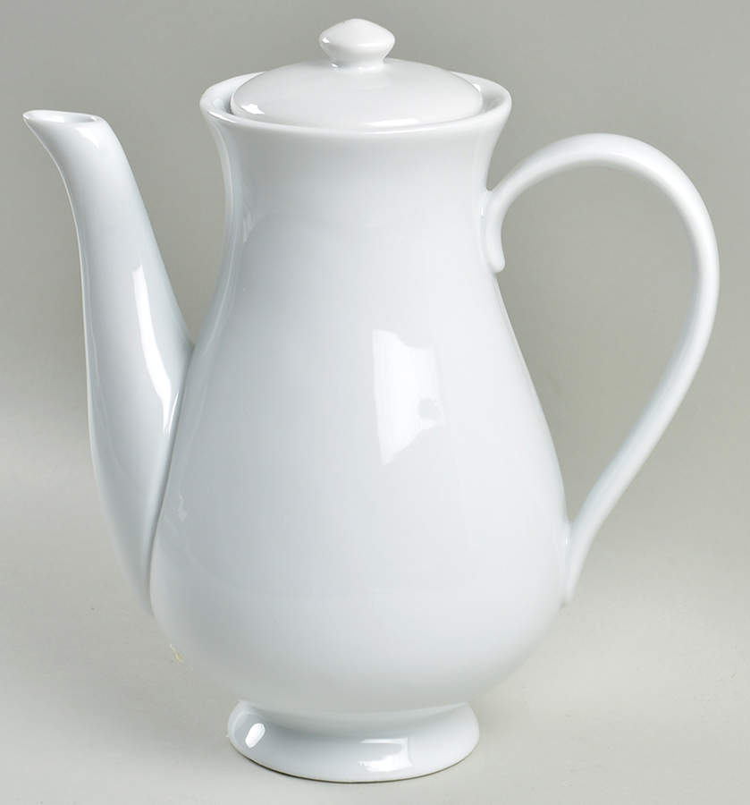 Great White Collection (Rim Shape) Coffee Pot & Lid by Pottery Barn China-1