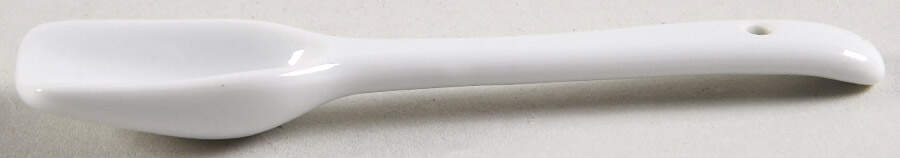 Great White Collection (Rim Shape) All Ceramic Sugar Spoon by Pottery Barn China-1