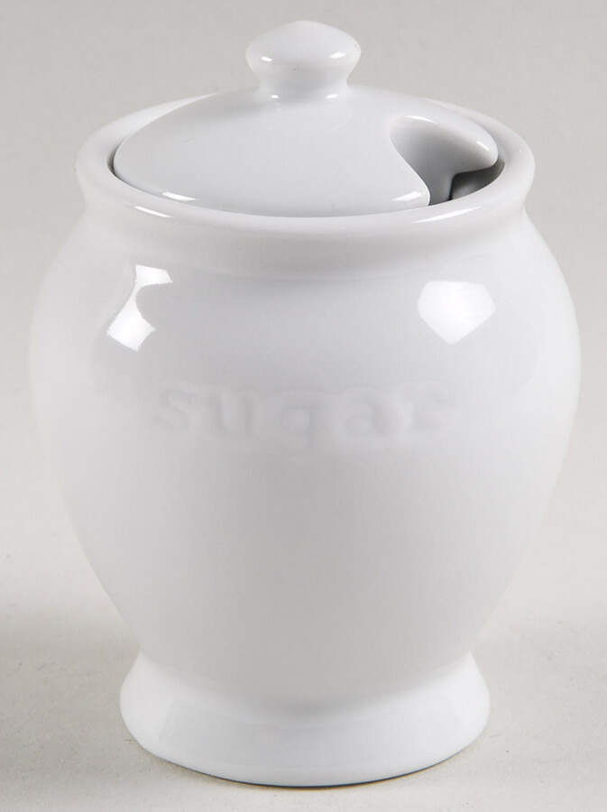 Great White Collection (Rim Shape) Sugar Bowl & Lid by Pottery Barn China-1