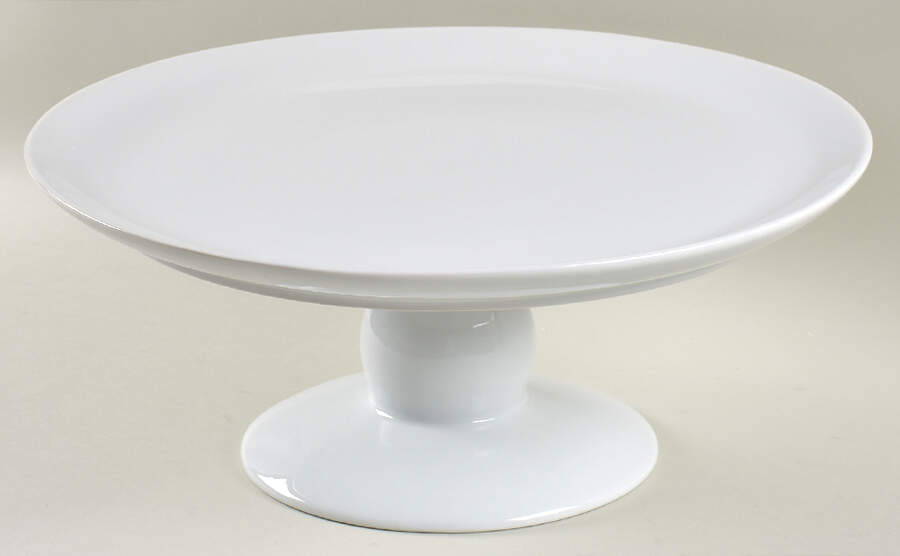 Great White Collection (Rim Shape) 14" Diameter Pedestal Cake Stand by Pottery Barn China-1