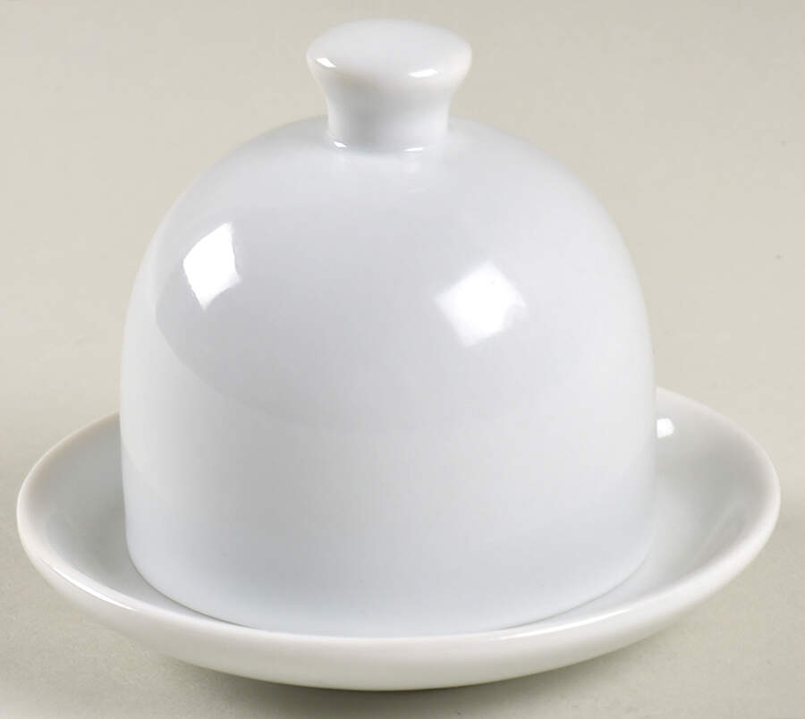 Great White Collection (Rim Shape) Mini Round Covered Butter by Pottery Barn China-1