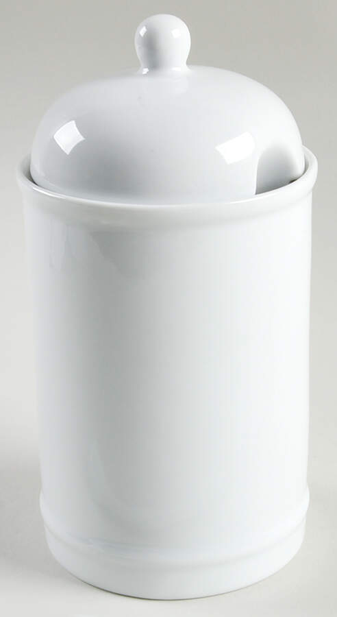 Great White Collection (Rim Shape) Condiment Jar & Lid by Pottery Barn China-1