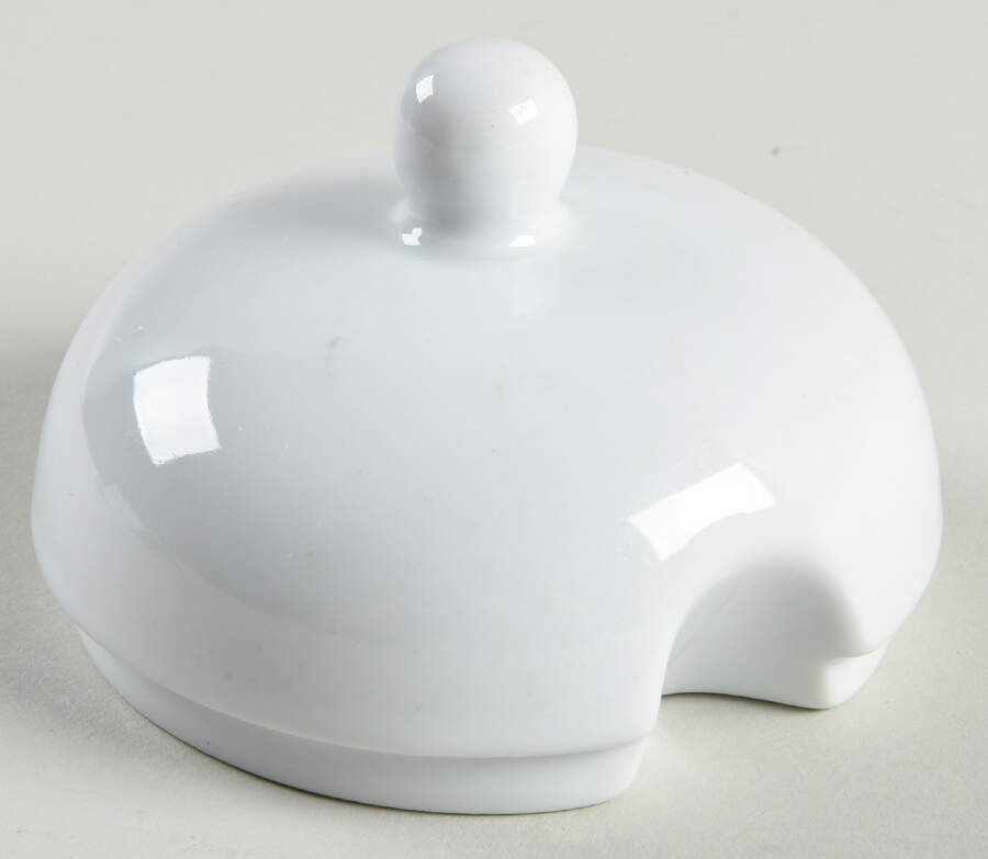 Great White Collection (Rim Shape) Lid for Condiment Jar by Pottery Barn China-1