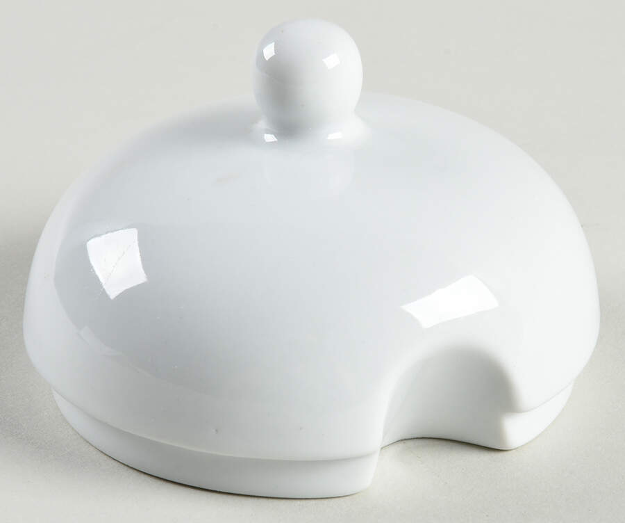 Great White Collection (Rim Shape) Lid for Condiment Jar by Pottery Barn China-1