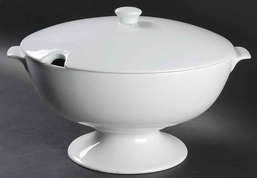 Great White Collection (Rim Shape) Oval Tureen & Lid by Pottery Barn China-1