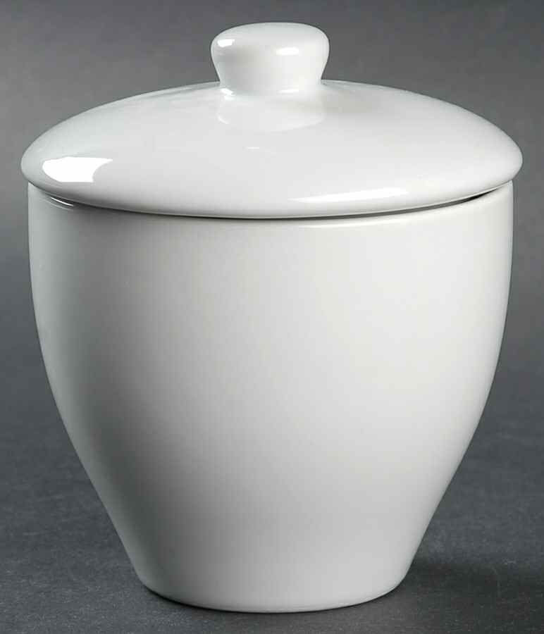 Great White Collection (Rim Shape) Sugar Bowl & Lid by Pottery Barn China-1