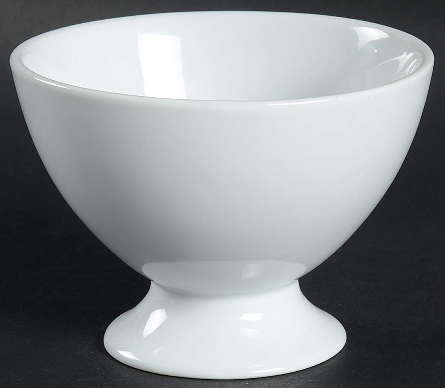 Great White Collection (Rim Shape) Footed Dessert Bowl by Pottery Barn China-1
