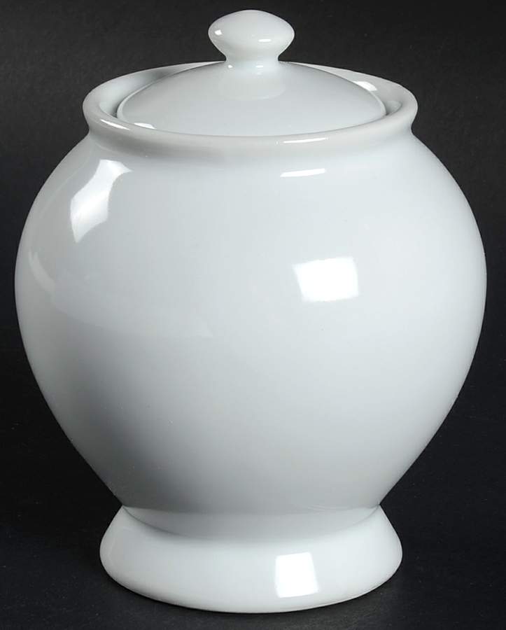 Great White Collection (Rim Shape) Sugar Bowl & Lid by Pottery Barn China-1
