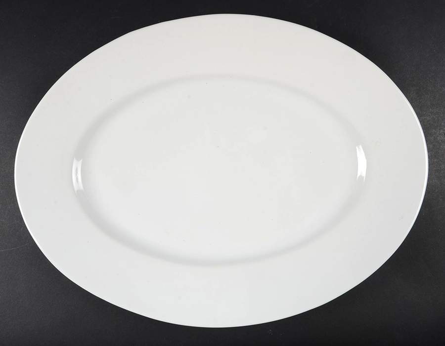 Great White Collection (Rim Shape) 16" Oval Serving Platter by Pottery Barn China-1