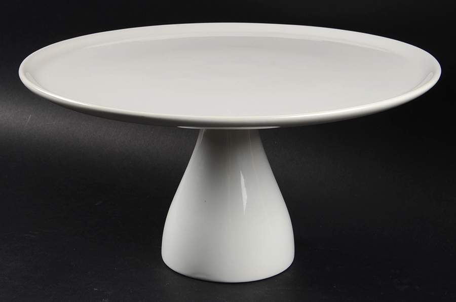 Great White Collection (Rim Shape) 12" Diameter Pedestal Cake Stand by Pottery Barn China-1
