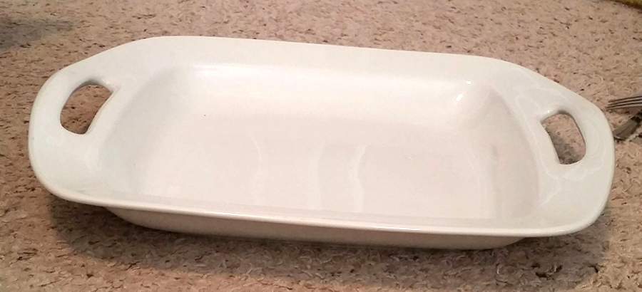 Great White Collection (Rim Shape) 16" Rectangular Handled Serving Platter by Pottery Barn China-1