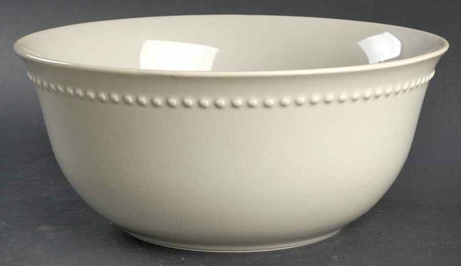 Emma Taupe 10" Round Vegetable Bowl by Pottery Barn China-1