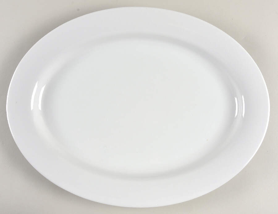 PB White 16" Oval Serving Platter by Pottery Barn China-1