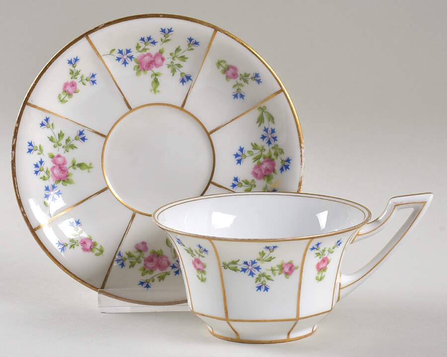 POY487 Flat Cup & Saucer Set by Jean Pouyat-1