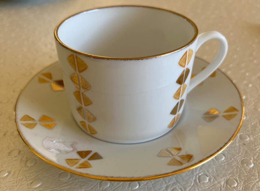 Trocadero Yellow Flat Cup & Saucer Set by Puiforcat-1