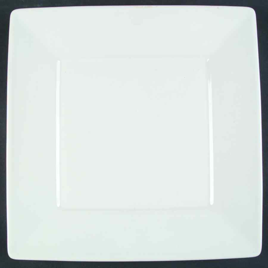 Asian Square White Dinner Plate by Pottery Barn China-1
