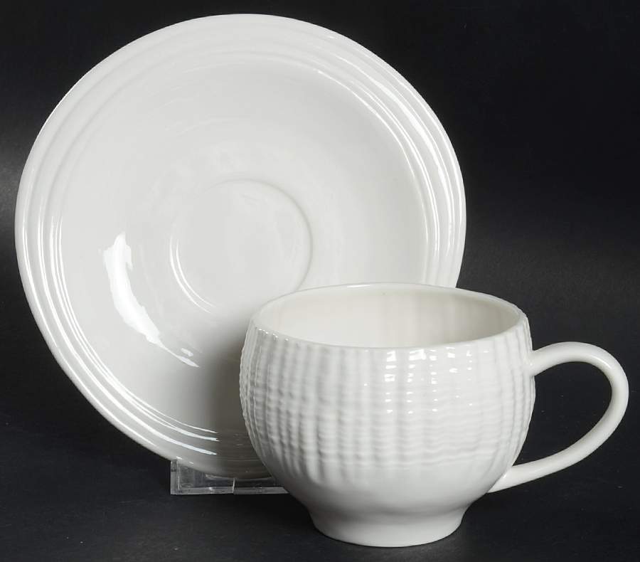 Seascapes Pearl Flat Cup & Saucer Set by Portmeirion-1