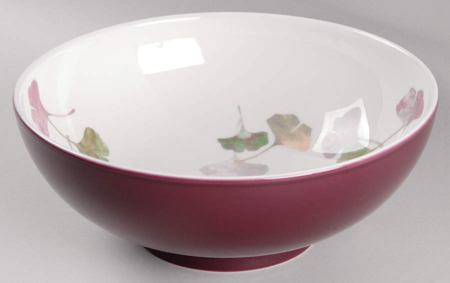Ginkgo Purple 9" Footed Bowl by Portmeirion-1