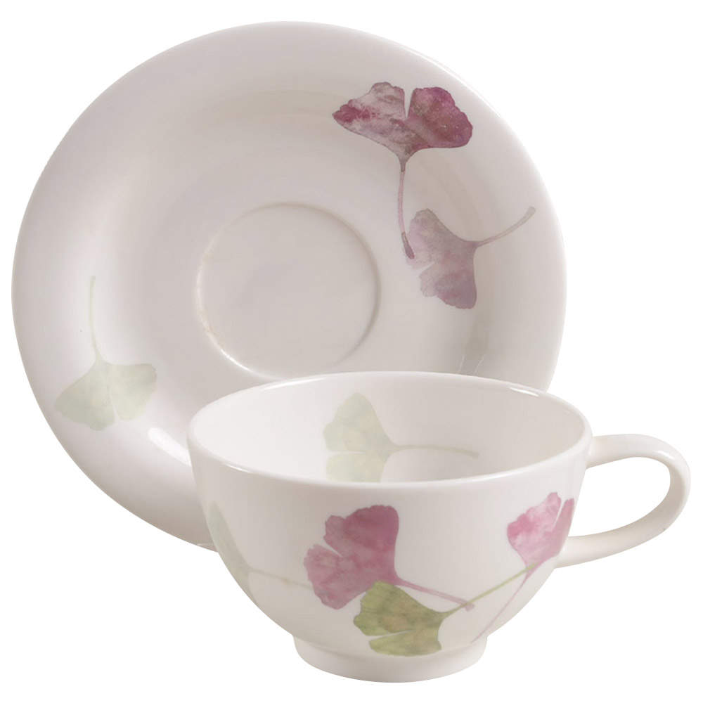 Ginkgo Purple Flat Cup & Saucer Set by Portmeirion-1
