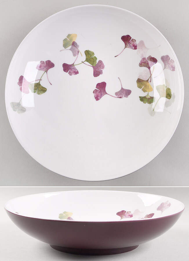 Ginkgo Purple Footed Bowl by Portmeirion-1