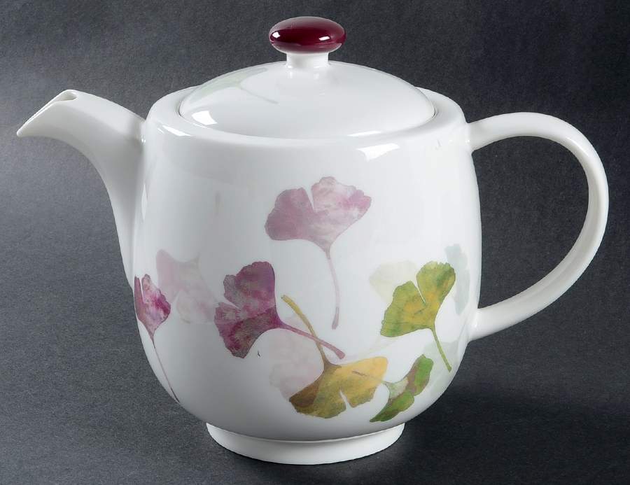 Ginkgo Purple Teapot & Lid by Portmeirion-1