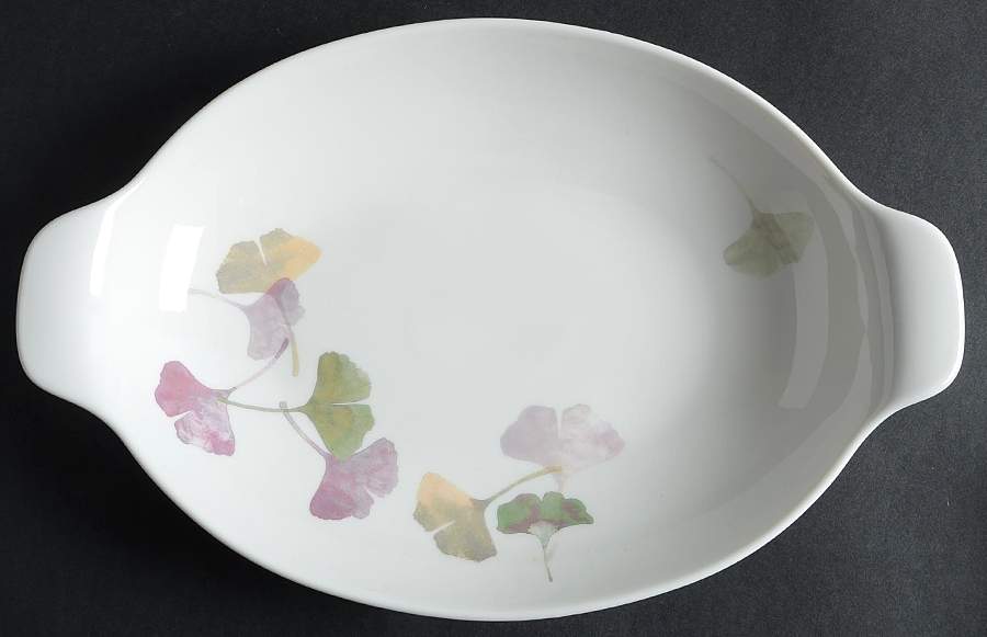 Ginkgo Purple Oval Tab Handled Dish by Portmeirion-1