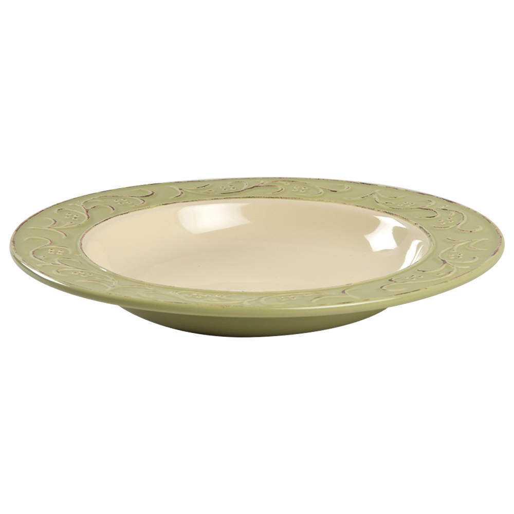 Antique Floral Large Rim Soup Bowl by Pier 1-1