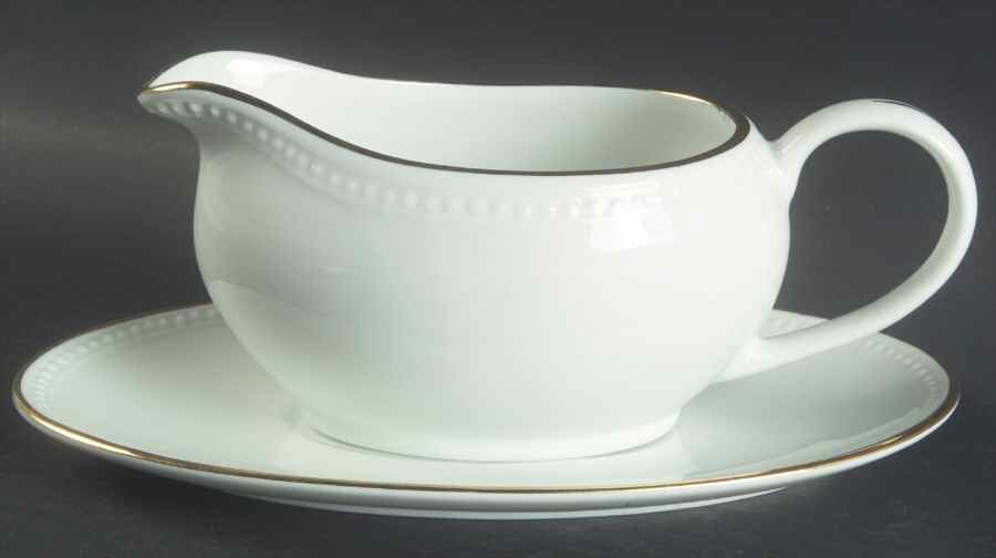 Gold Line Gravy Boat & Underplate by Pier 1-1